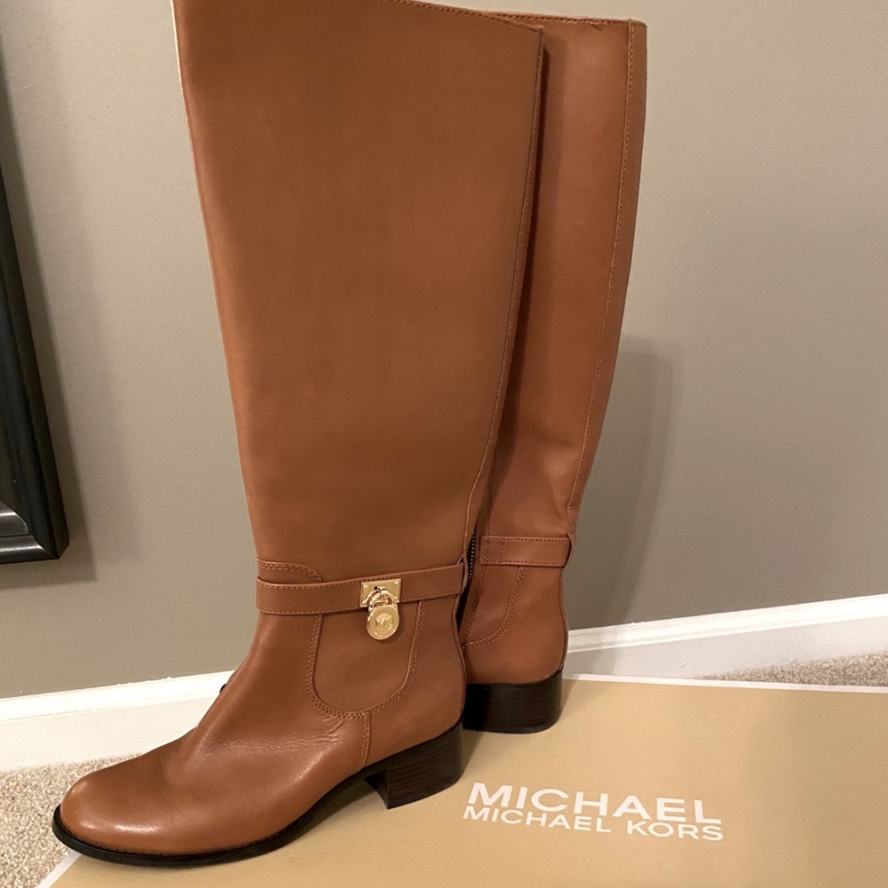 Michael Kors Hamilton Leather Riding Boot